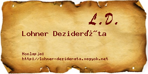 Lohner Dezideráta névjegykártya